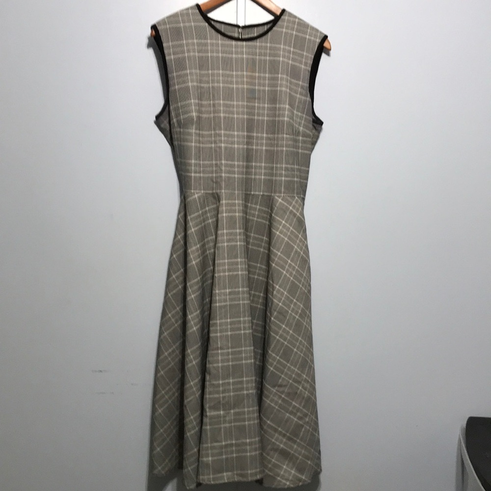 Black & Grey Houndstooth Plaid Dress